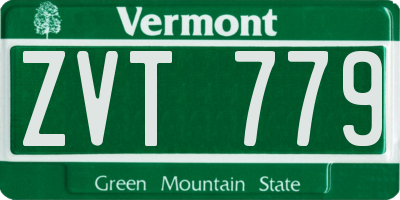 VT license plate ZVT779