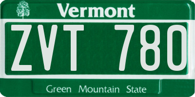 VT license plate ZVT780
