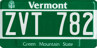VT license plate ZVT782
