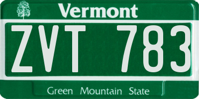 VT license plate ZVT783