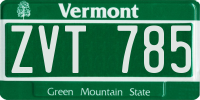 VT license plate ZVT785