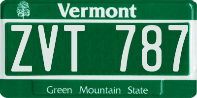VT license plate ZVT787
