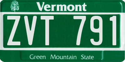 VT license plate ZVT791
