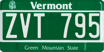 VT license plate ZVT795