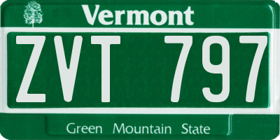 VT license plate ZVT797