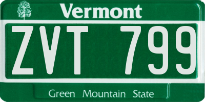 VT license plate ZVT799