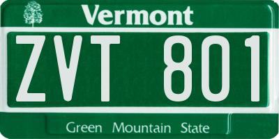VT license plate ZVT801