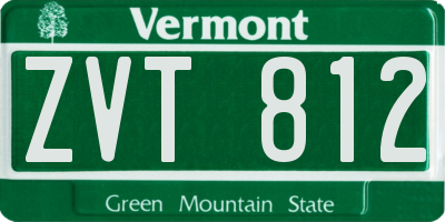 VT license plate ZVT812