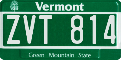 VT license plate ZVT814