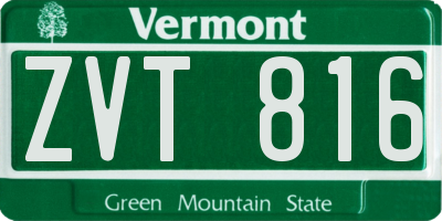 VT license plate ZVT816