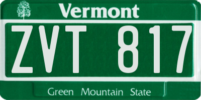 VT license plate ZVT817