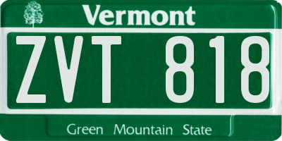 VT license plate ZVT818