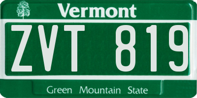 VT license plate ZVT819