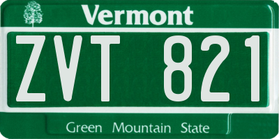 VT license plate ZVT821