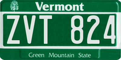 VT license plate ZVT824