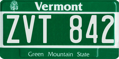 VT license plate ZVT842