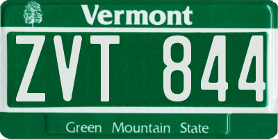 VT license plate ZVT844