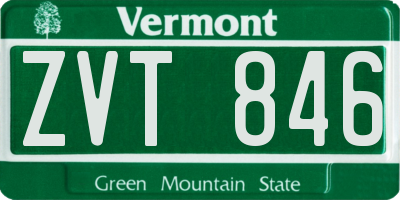 VT license plate ZVT846