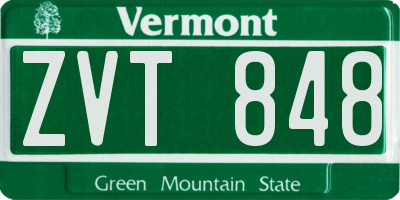 VT license plate ZVT848