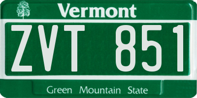 VT license plate ZVT851