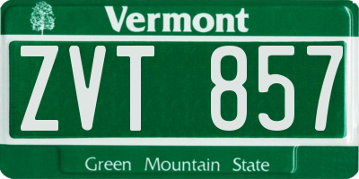 VT license plate ZVT857
