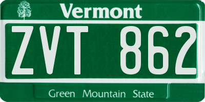 VT license plate ZVT862