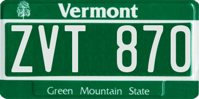 VT license plate ZVT870
