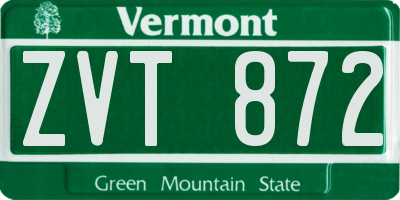 VT license plate ZVT872