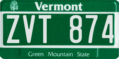 VT license plate ZVT874