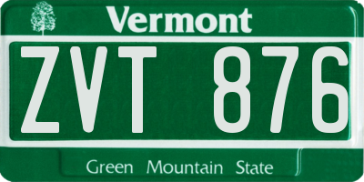 VT license plate ZVT876