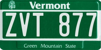 VT license plate ZVT877