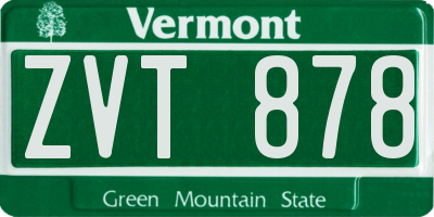 VT license plate ZVT878