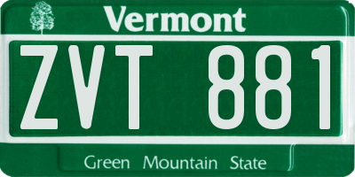 VT license plate ZVT881