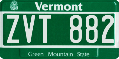 VT license plate ZVT882