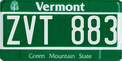 VT license plate ZVT883