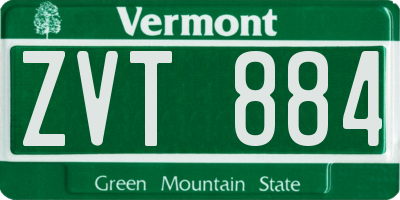 VT license plate ZVT884