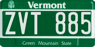 VT license plate ZVT885