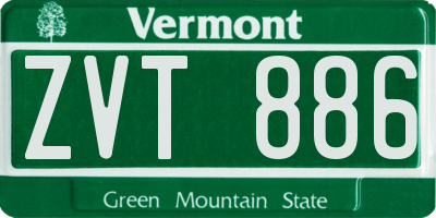 VT license plate ZVT886