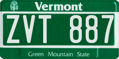 VT license plate ZVT887