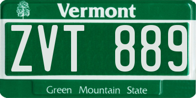 VT license plate ZVT889