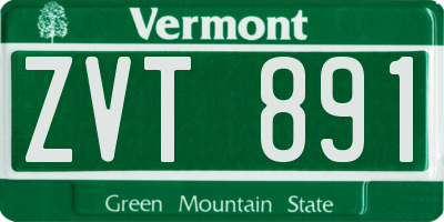 VT license plate ZVT891