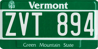 VT license plate ZVT894