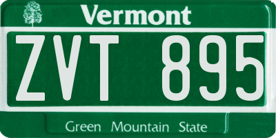 VT license plate ZVT895