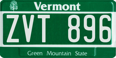 VT license plate ZVT896