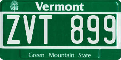 VT license plate ZVT899