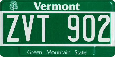 VT license plate ZVT902