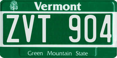 VT license plate ZVT904