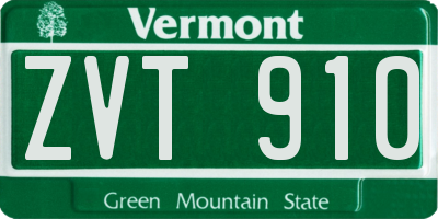 VT license plate ZVT910
