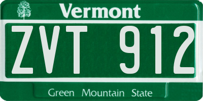 VT license plate ZVT912