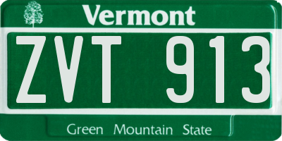 VT license plate ZVT913